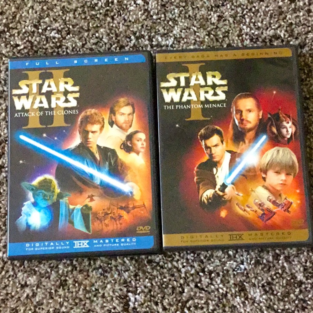 STAR WARS The Phantom Menace 2 disc ,Attack of the Clones 2 disc 2 Disc DVD Set
